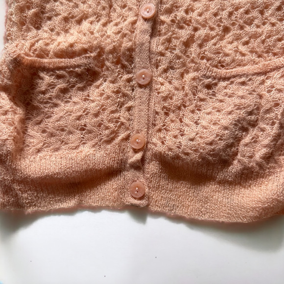 Anthropologie Guinevere Peach Pink Wool Blend Cardigan - Picture 3 of 6